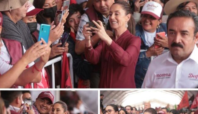  Asisten Sheinbaum y Ebrard al cierre de campaña de Delfina Gómez en Valle de Chalco