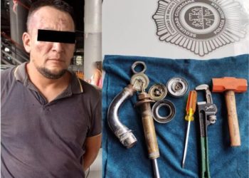 Capturan a hombre que robó tubería de cobre en estación Coyuya de L5 del Metrobús