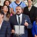 Diputados de oposición exigieron a la Contraloría General de la Ciudad de México, así como al Instituto Electoral capitalino que investiguen al secretario de Obras y Servicios, Jesús Antonio Esteva, por su presunta participación en la pinta de bardas para promover a Claudia Sheinbaum, corcholata presidencial de Morena. FOTO: Archivo PAN Congreso CDMX