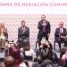 El jefe de Gobierno Martí Batres y el presidente del Poder Judicial de la Ciudad de México, Rafael Guerra presentaron el “Programa de Mediación Comunitaria. Diálogo para Solucionar Conflictos”. FOTO: Poder Judicial CDMX