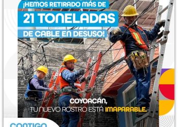 Retira Coyoacán  21 toneladas de cable en desuso