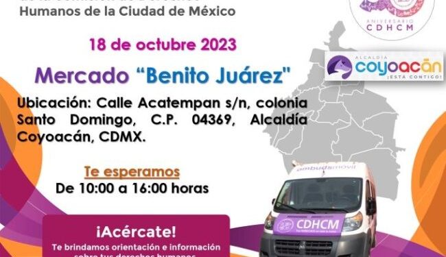 Llega el Ombudsmóvil de CDHCDMX a Coyoacán