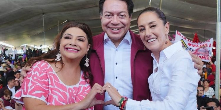 Aclaró que el nombramiento de la exalcaldesa tiene un sustento y no fue una imposición. Delgado recordó que la coalición Morena, PT y PVEM realizó encuestas en nueve Estados donde se realizarán elecciones el próximo año. FOTO: X / Mario Delgado