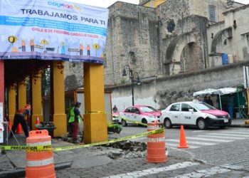 Rehabilitan banquetas del Centro Histórico de Coyoacán