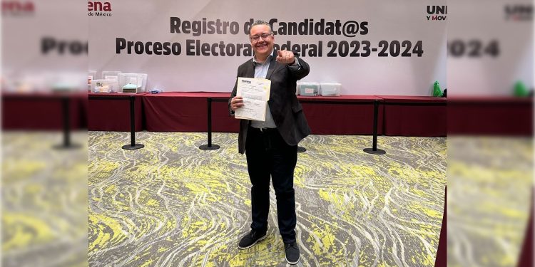 Este viernes 16 de febrero, el Iztapalapense Gabriel García Hernández se registró como candidato por MORENA para disputar el Distrito XVIII Federal de la Cámara de Diputados, localizado en la alcaldía Iztapalapa. FOTOS: Especial