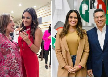 Tras la marcha del 8M de 2021, la entonces diputada del PVEM, Alessandra Rojo de la Vega recibió la llamada telefónica de la jefa de Gobierno, Claudia Sheinbaum, para reclamarle los señalamientos que hizo en el sentido de que hubo violencia de parte de los cuerpos policiales de la Ciudad de México contra quienes salieron a las calles a conmemorar el Día Internacional de la Mujer. FOTOS: X / Alessandra – X / Alejandro Moreno