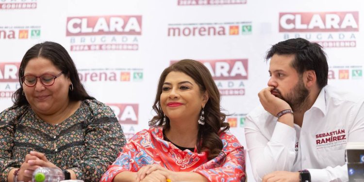 La candidata a la Jefatura de Gobierno, Clara Brugada dijo que la prohibición del Instituto Electoral de la Ciudad de México (IECM) de que continúen hablando del tema del “cartel inmobiliario” y lo relacionen con un delito son excesivas. FOTO: Especial