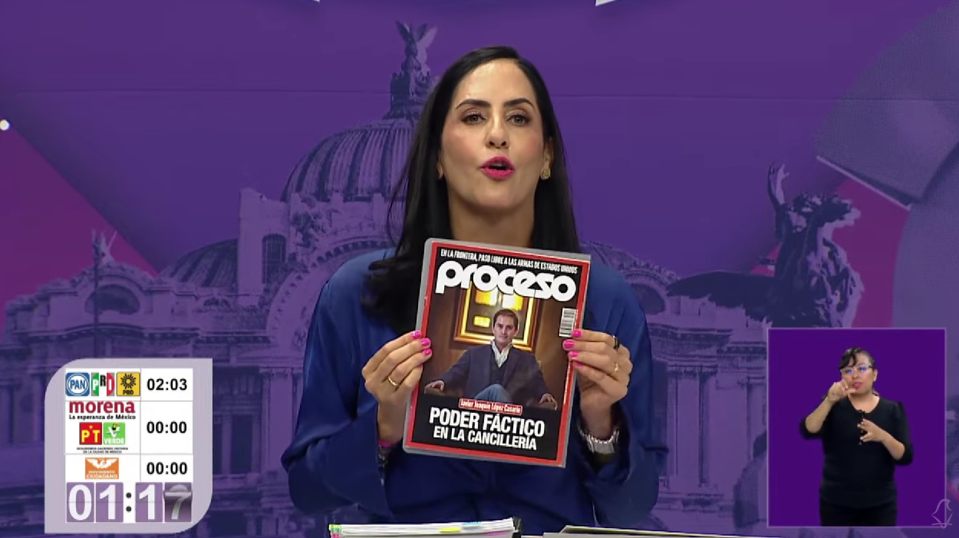 Lía Limón mostró la portada de la revista Proceso del 20 de enero de 2020, en que aparece Casarín sentado como “mirrey”, y el título dice: “El poder fáctico en la Cancillería”, en los tiempos en que al frente de la dependencia estaba Marcelo Ebrard, su padrino político.