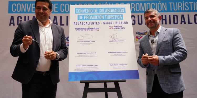 A través de un Convenio de Colaboración de Promoción Turística, la alcaldía Miguel Hidalgo y el municipio de Aguascalientes, estrecharon lazos para dar inicio a un intercambio turístico, cultural y comercial en beneficio de los habitantes de ambas entidades. FOTOS: Especial