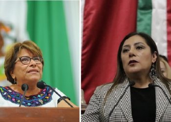 Las diputadas Martha Ávila y Xóchitl Bravo, coordinadora de Morena, tienen su aspiración política. FOTOS: Especial