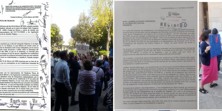 Otra vez, trabajadores de la Alcaldía Tlalpan acusaron a la edil de Morena, Gabriela Osorio de robarles dinero, de a 500 por cada uno de los 4 mil trabajadores, lo que suma 2 millones de pesos. ¿Dónde está el dinero? FOTO: Especial