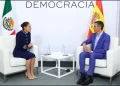 Este sábado, tras su participación en el IV encuentro en defensa de la democracia, la presidenta de México, Claudia Sheinbaum sostuvo una reunión bilateral de carácter privado con su homólogo español, Pedro Sánchez. FOTO: EFE