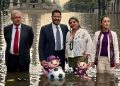 Ni los gobiernos federal de AMLO ni de Sheinbaum, ni las etapas en el GCDMX de la propia Sheinbaum y de Martí Batres se ocuparon de iniciar obra alguna con motivo del Mundial de futbol. Le dejaron todo a Clara Brugada, que hizo lo que pudo. FOTOS: Archivo - IMAGEN: modificación con IA Gemini