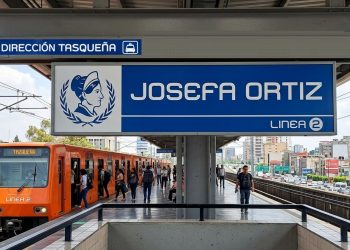 Bien podría concretarse la idea de que le cambien de nombre a la estación Villa de Cortés. Aquí les damos una propuesta de nuevo nombre: estación “Josefa Ortiz”, que le da identidad local, pues a 100 metros se ubica la colonia que lleva ese nombre. FOTO: Render IA Gemini