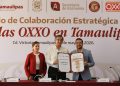 Al atestiguar el anuncio de inversión por 300 millones de pesos y la apertura de 60 nuevas tiendas de la cadena OXXO en el estado -que generarán 450 empleos directos-, el gobernador de Tamaulipas, Américo Villarreal Anaya, sostuvo que esta decisión refleja la confianza de las empresas en las condiciones de desarrollo y seguridad que hay en la entidad. FOTO: Especial